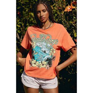 NEW Daydreamer Beach Boys Surfs Up Boyfriend Tee Shirt Orange OS $78 [jb]